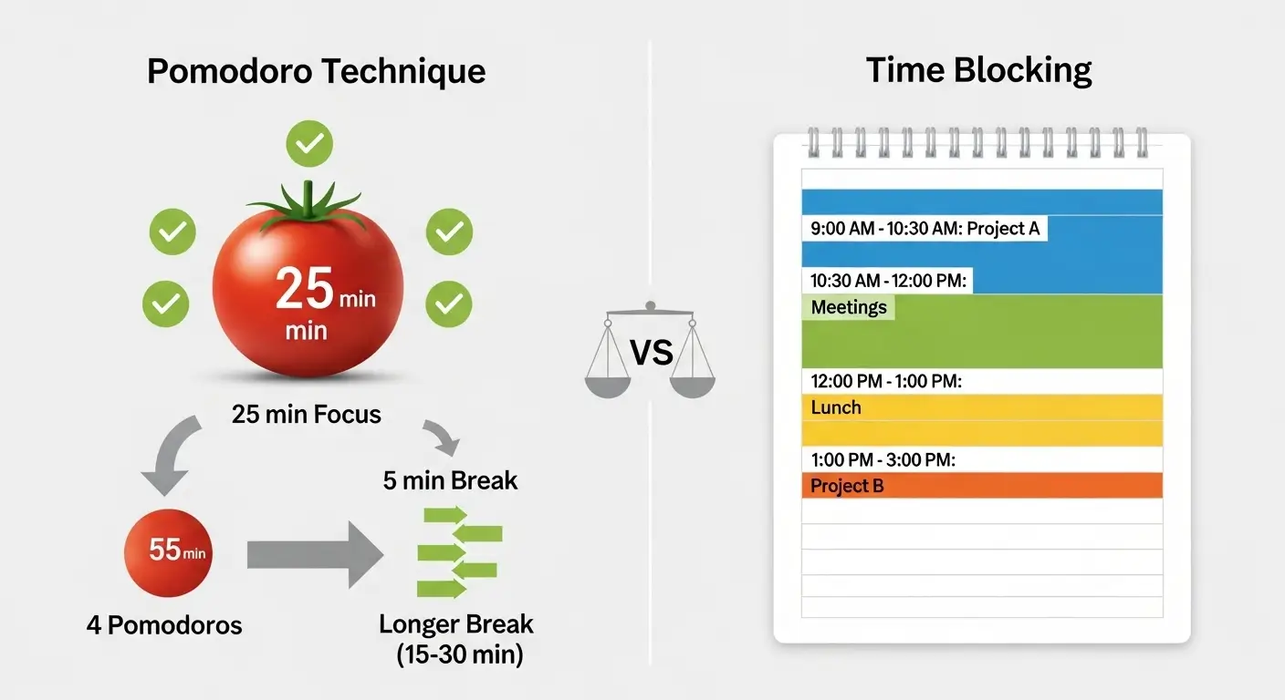 Pomodoro vs Time Blocking: Which Works Best for You