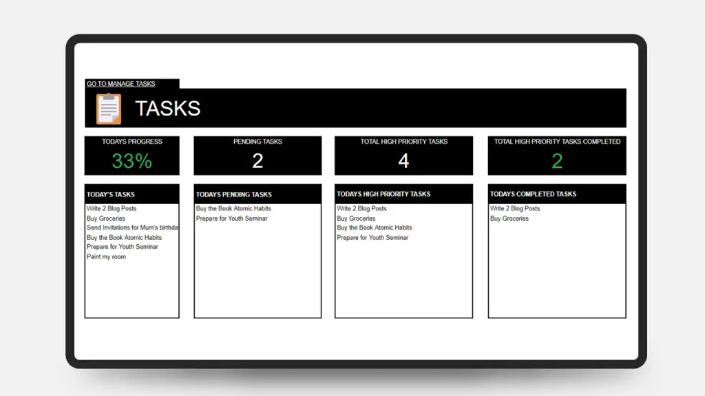 daily task tracker