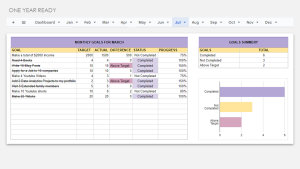 monthly goals spreadsheet