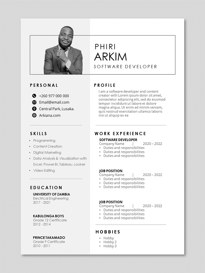 Resume gray